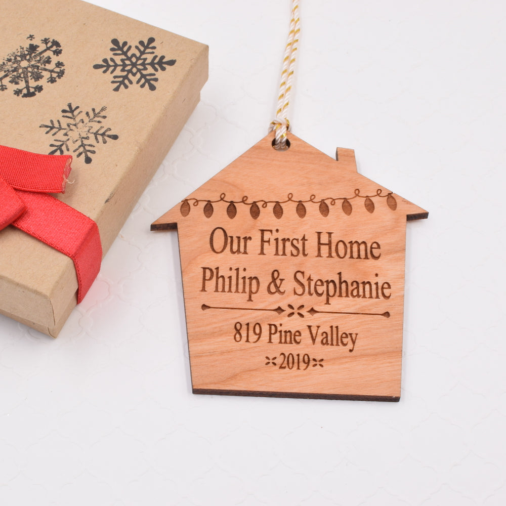 Our First Home Personalized Wood Ornament - Grace and Wood Co.