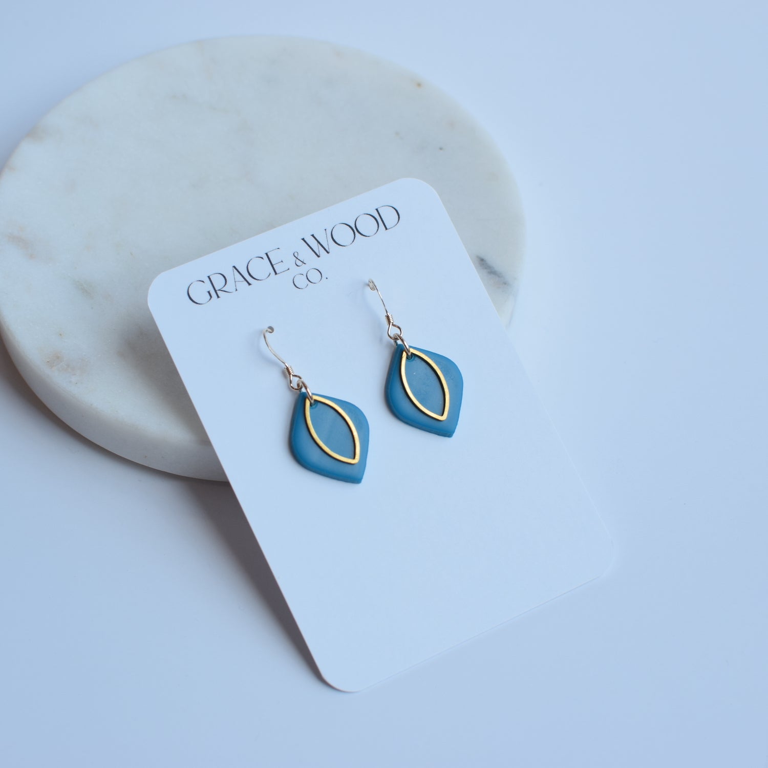 Mini pétales en argile tourbillonnante bleu marine