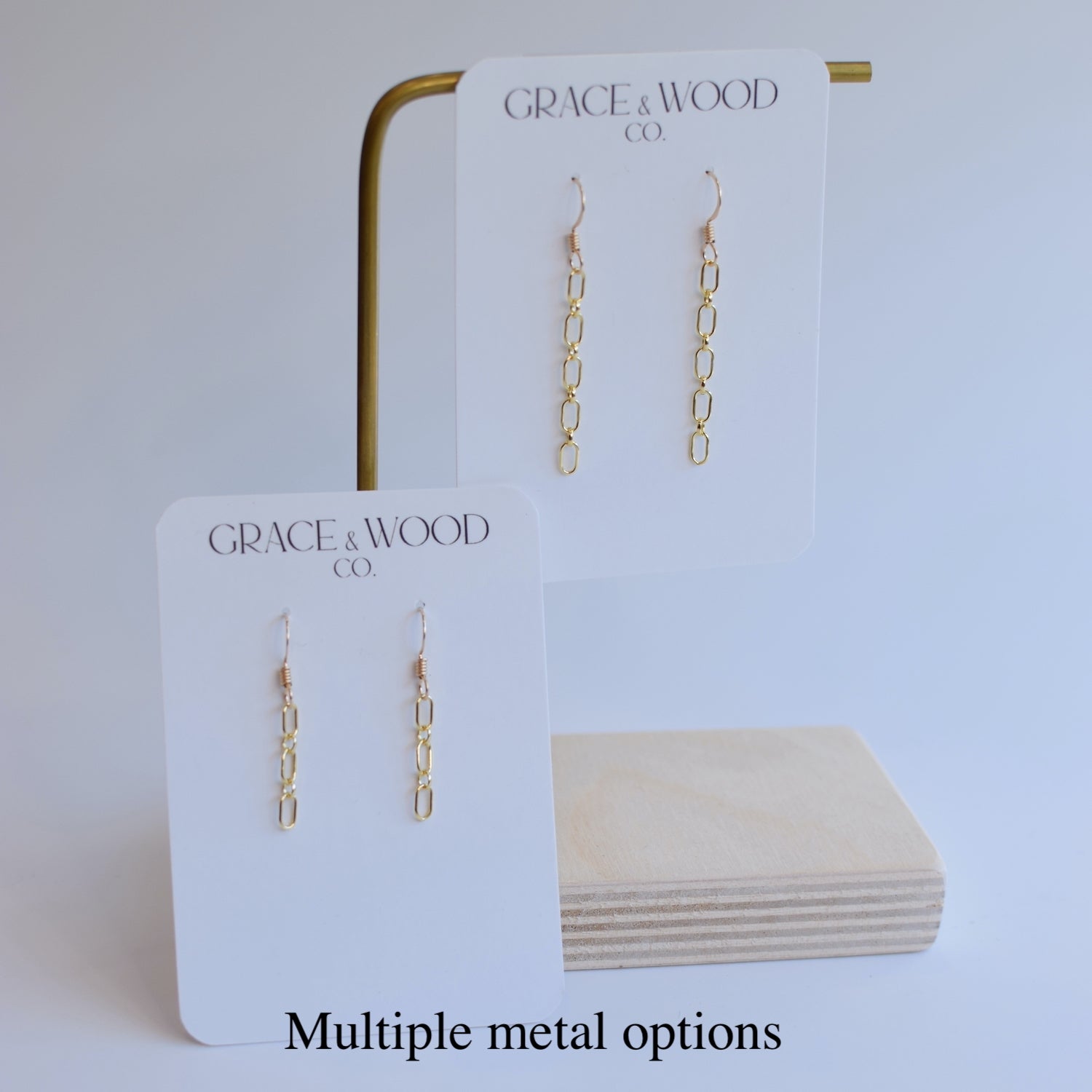 Minimalist Chain Drop Earrings (multiple metal options)