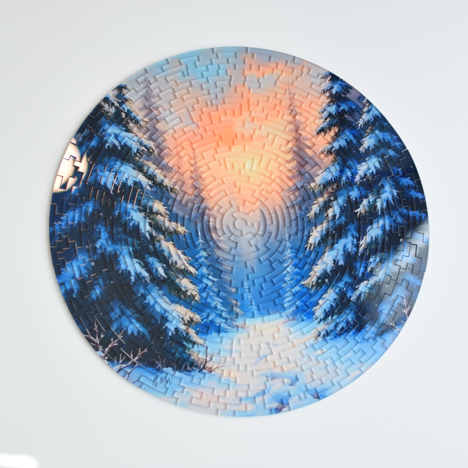 A Winter Stroll Acrylic Circular Puzzle