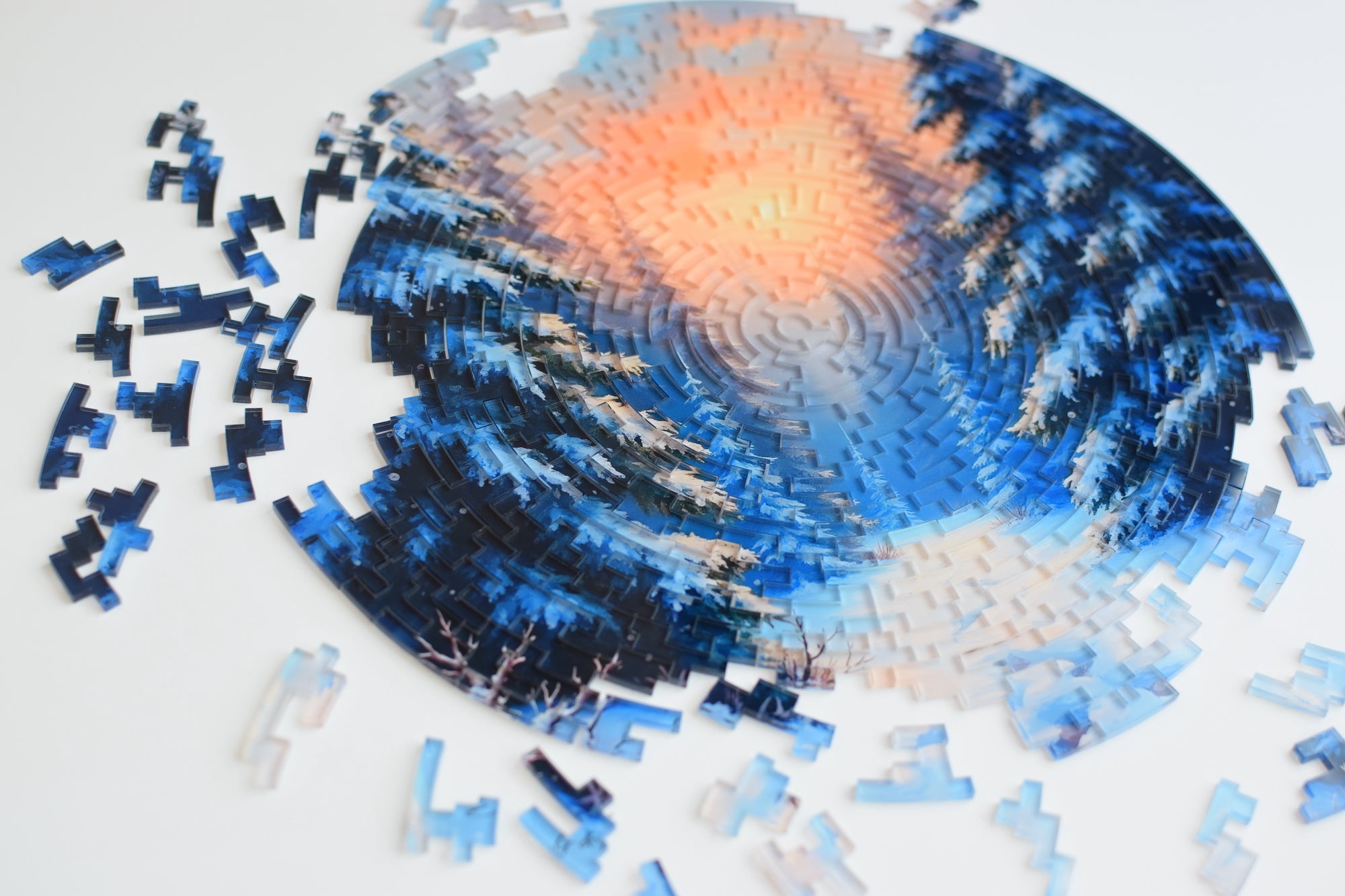 A Winter Stroll Acrylic Circular Puzzle