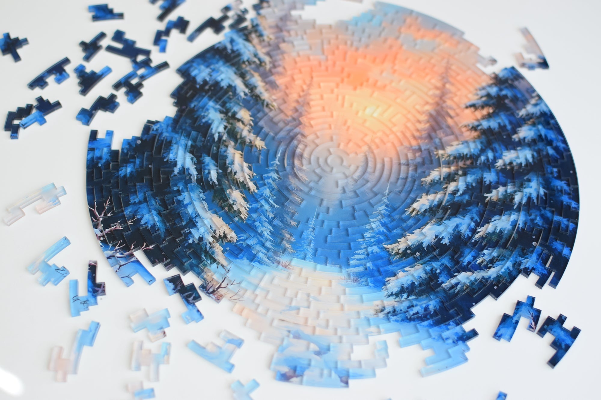 A Winter Stroll Acrylic Circular Puzzle