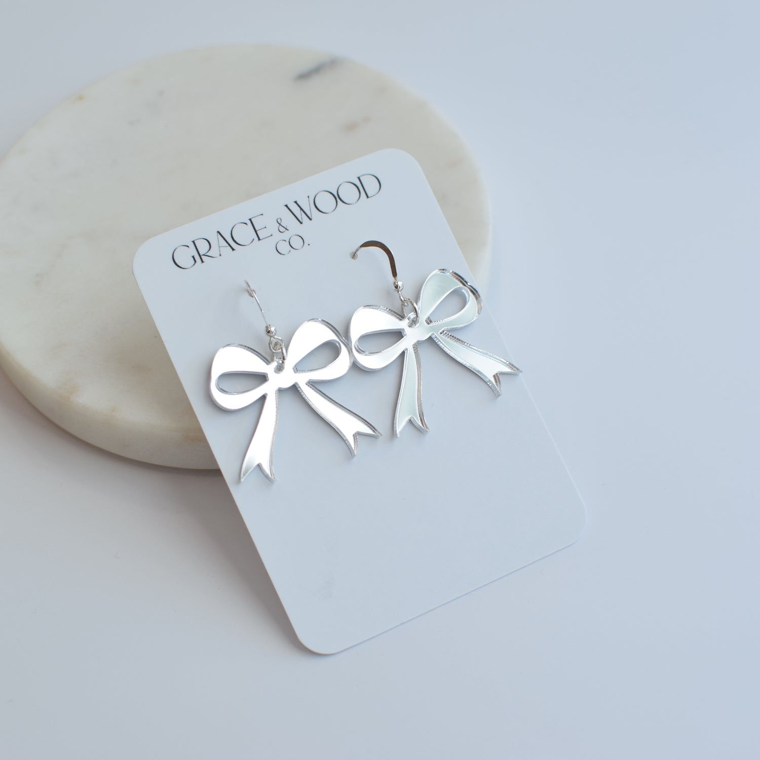 Mirror Acrylic Bow- Multiple Color Options