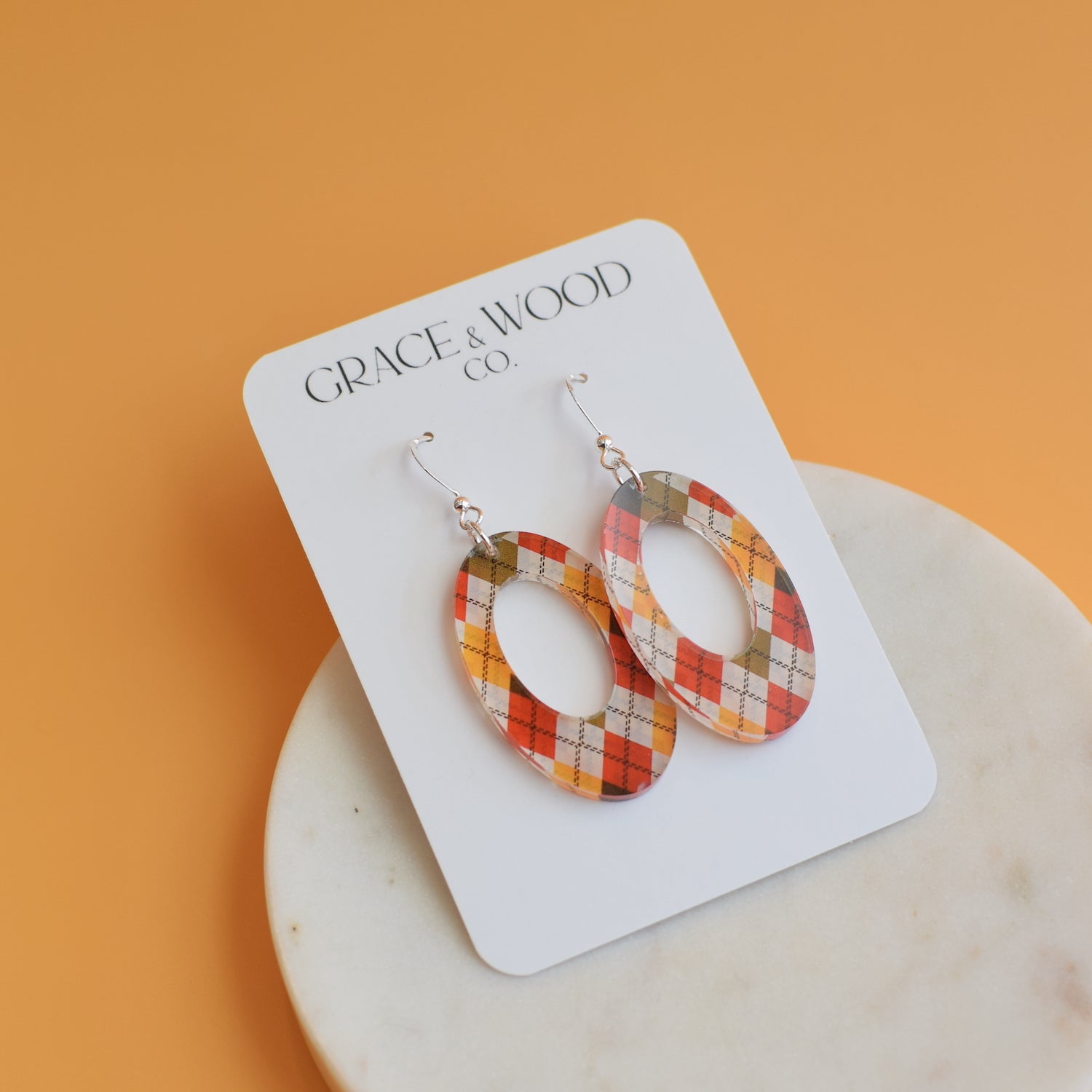 Coucher de soleil en acrylique ovale ouvert