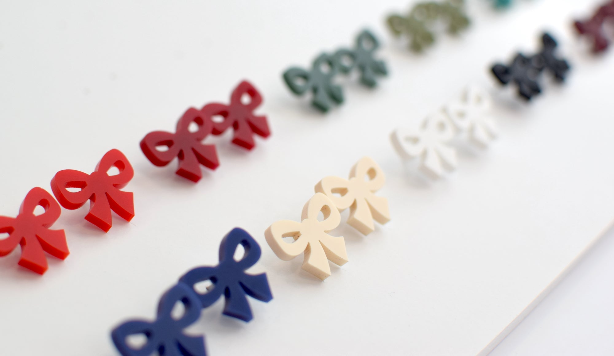 Make Your Own Acrylic Bow Stud Set (choose your colors)