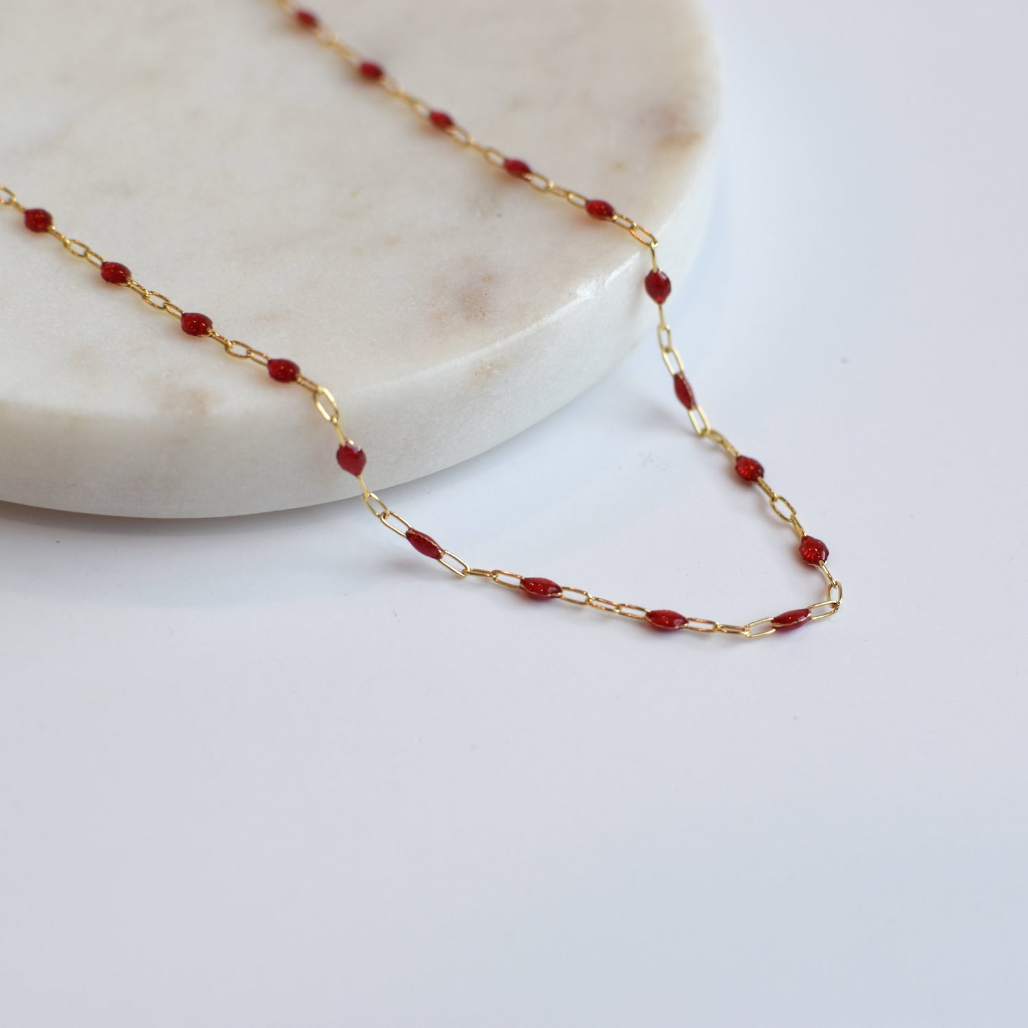 14k Gold-filled Enamel Paperclip Necklace