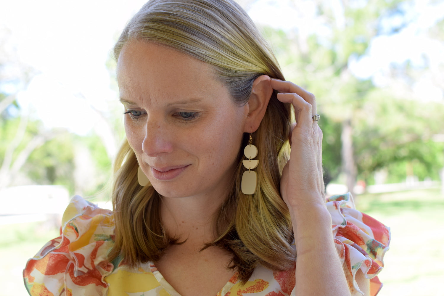 Vanilla Ombre Acrylic Geo Triple - Grace and Wood Co.