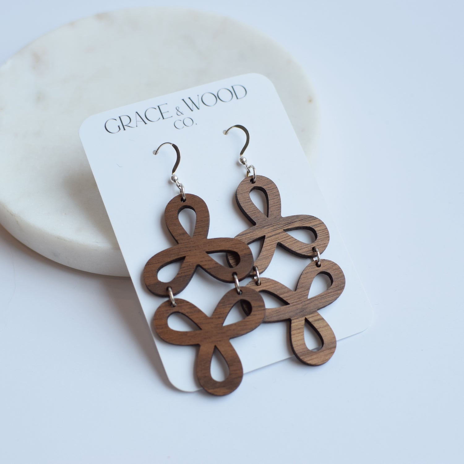 Walnut Double Clover - Grace and Wood Co.