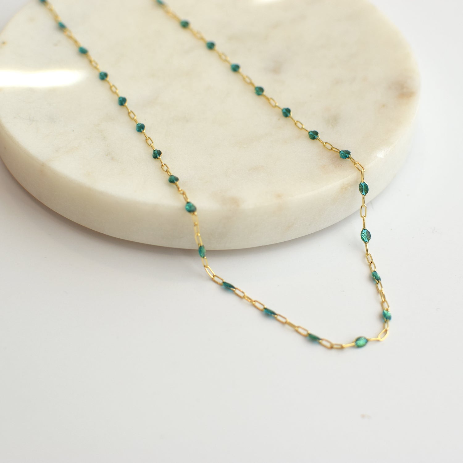 14k Gold-filled Enamel Paperclip Necklace