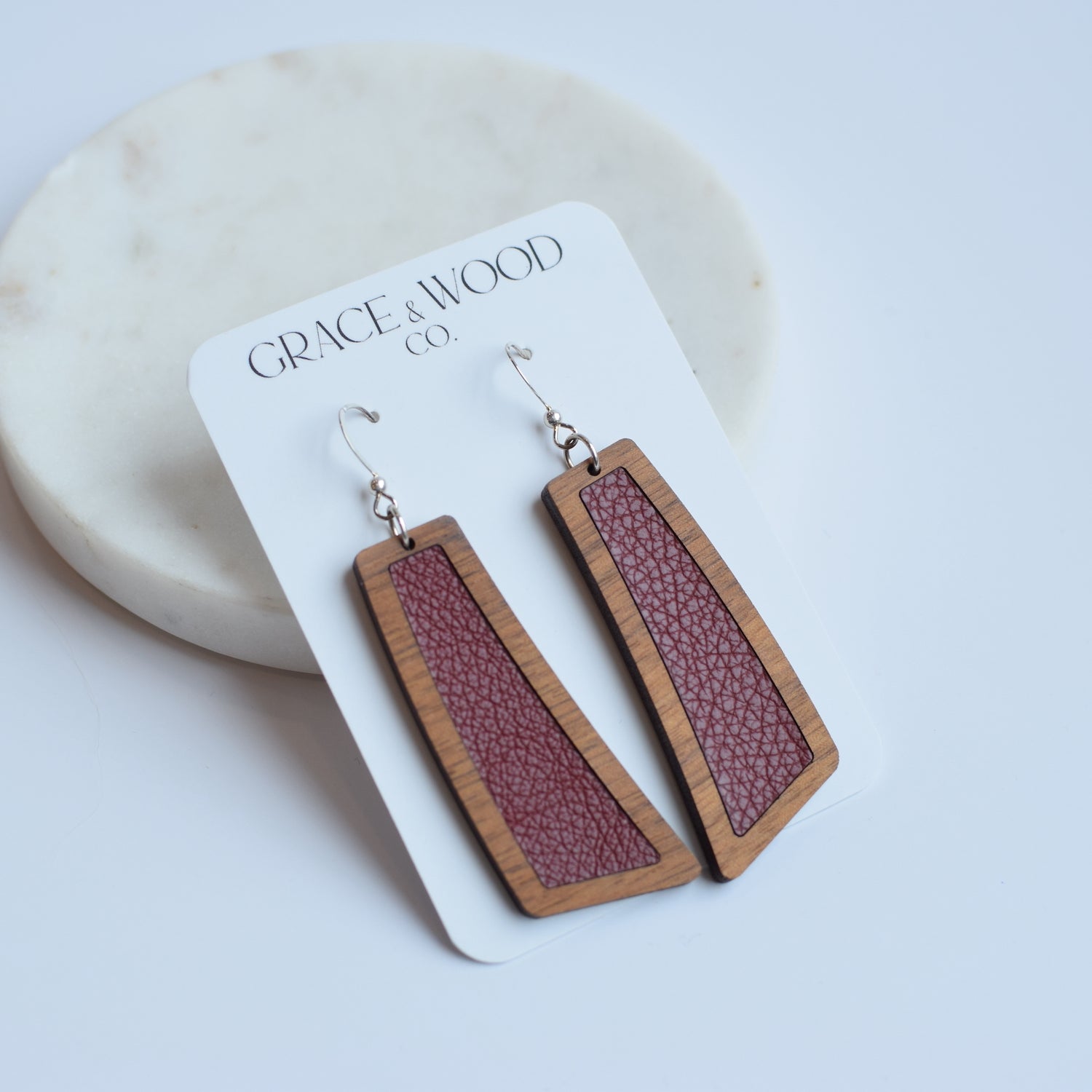 Maroon Wood + Leather Flare - Grace and Wood Co.