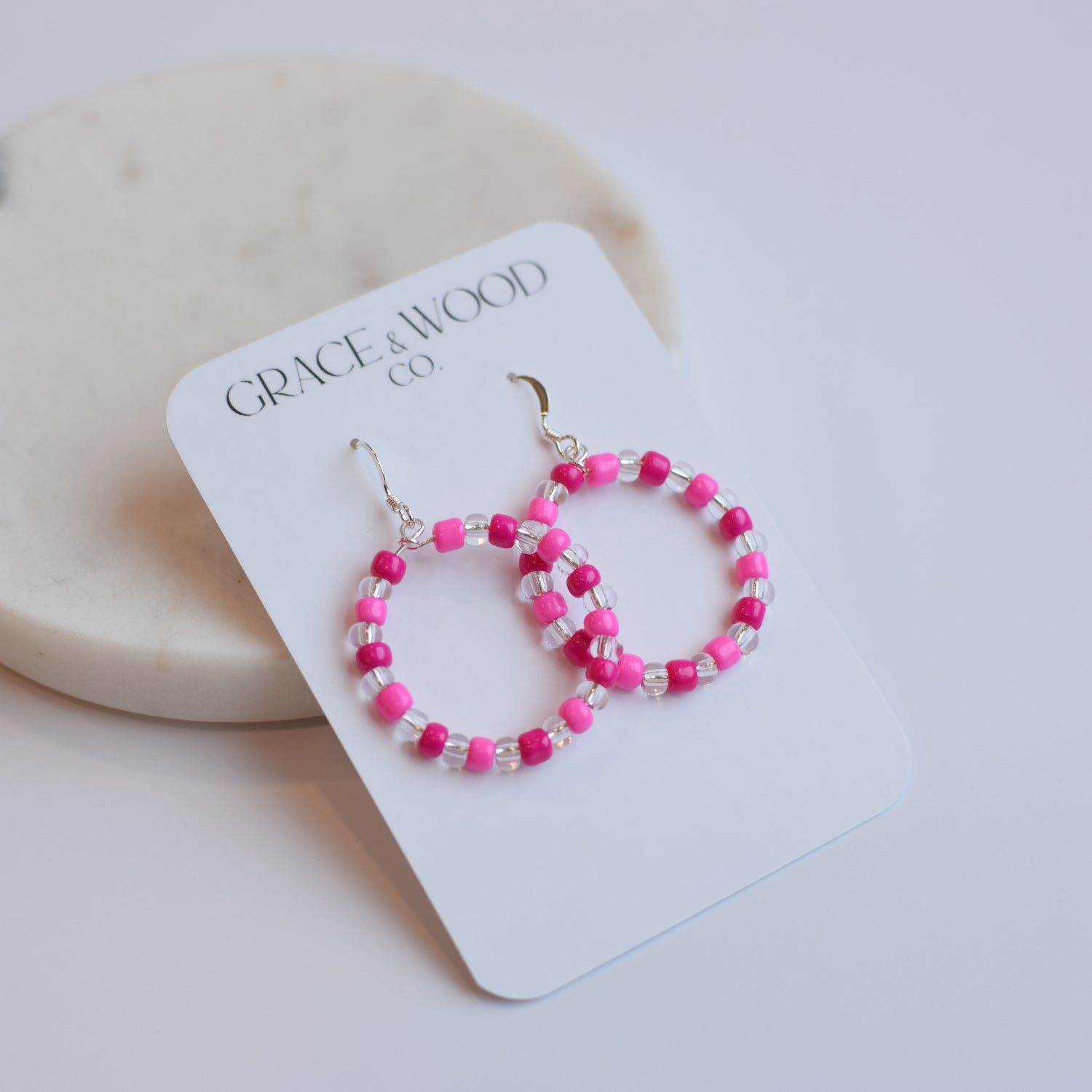 Valentine Beaded Hoop Earrings