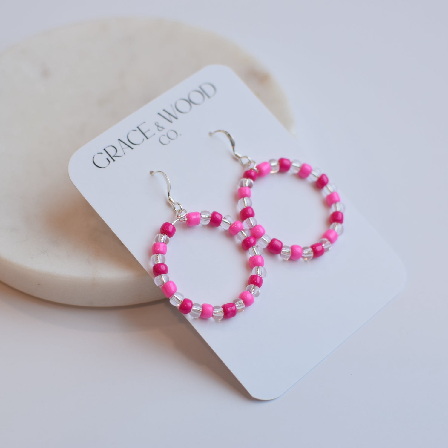 Valentine Beaded Hoop Earrings
