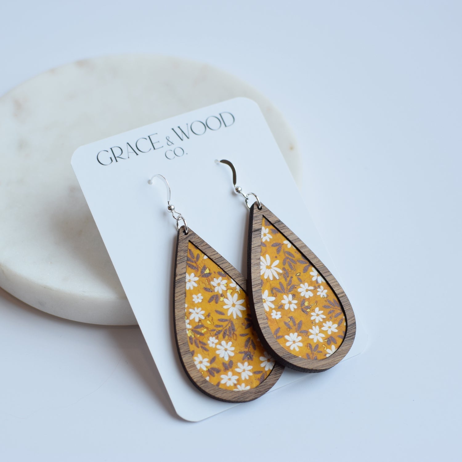 Mustard Fields Wood + Cork Teardrop - Grace and Wood Co.