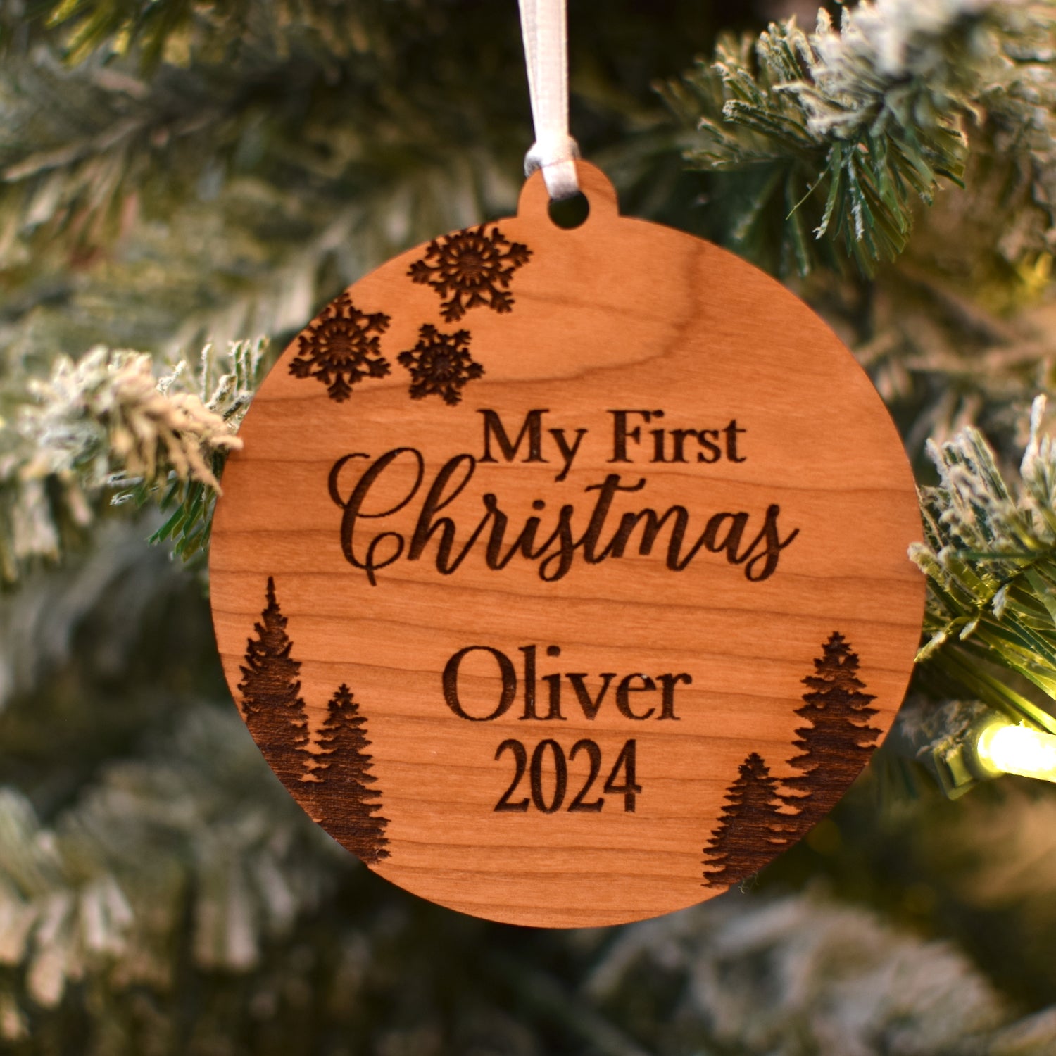 My First Christmas Personalized Wood Ornament