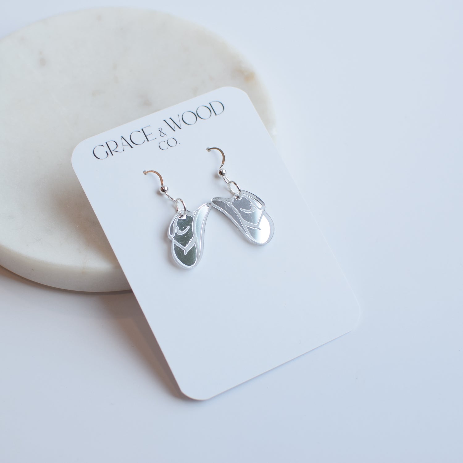 Cowgirl Hat Engraved Acrylic Earrings