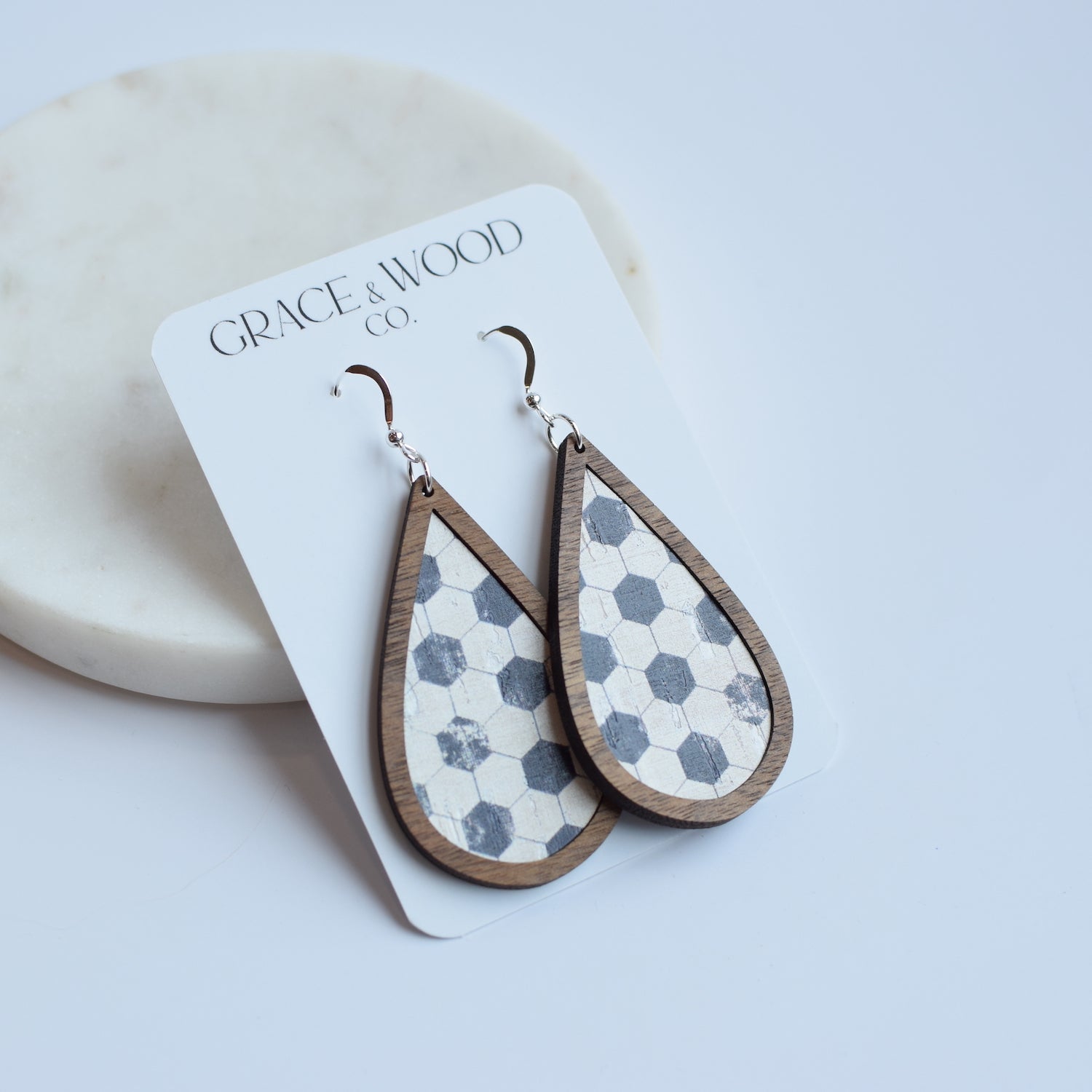 Soccer Wood + Cork Teardrop - Grace and Wood Co.