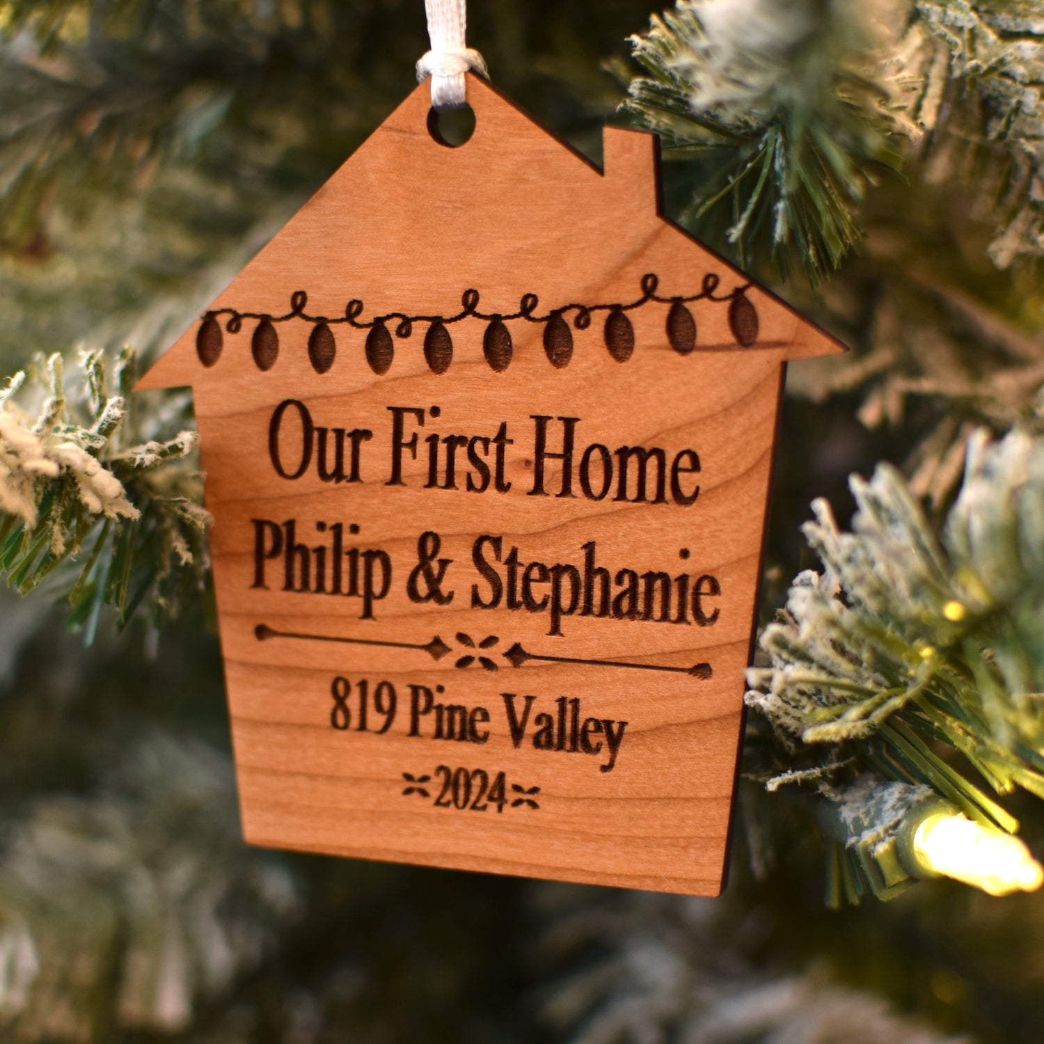 Our First Home Personalized Wood Ornament