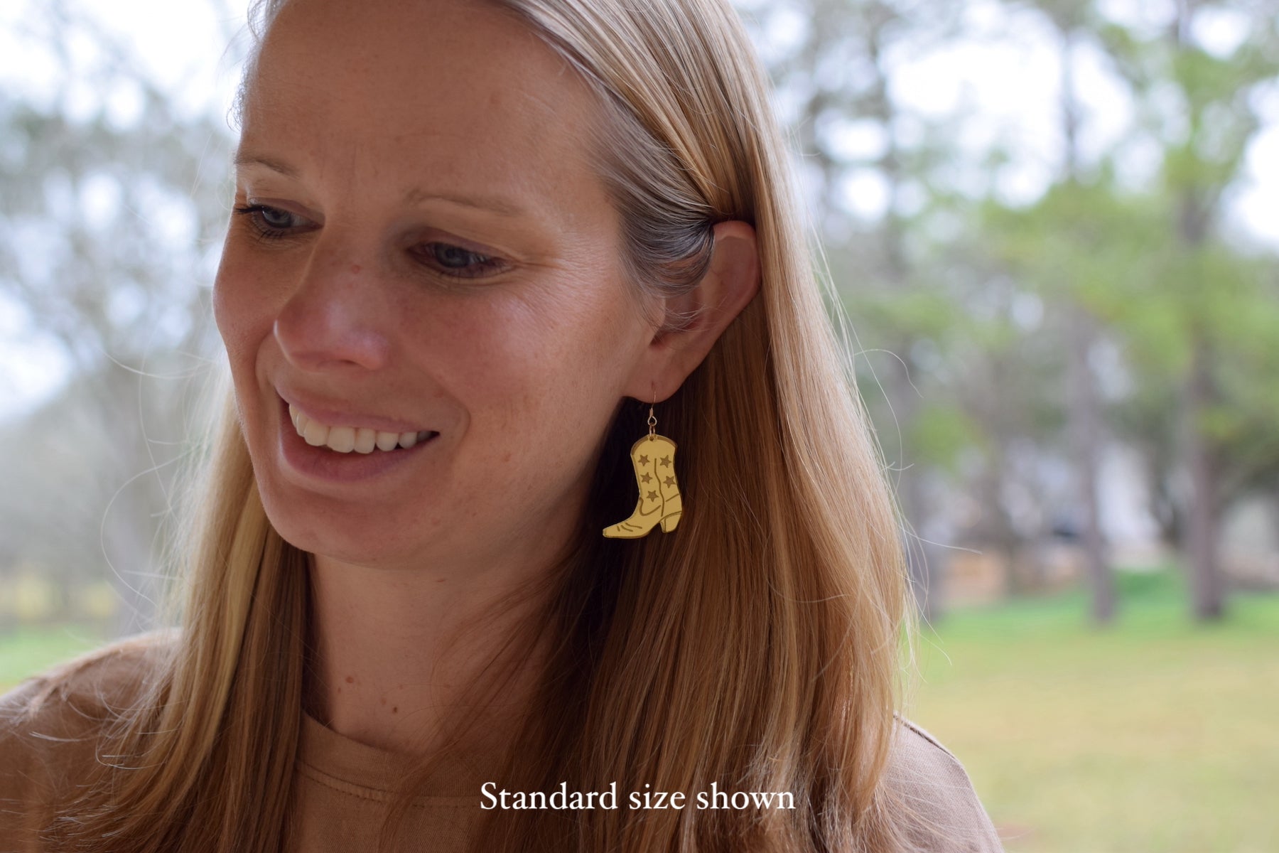 Cowgirl Boot Engraved Acrylic Earrings