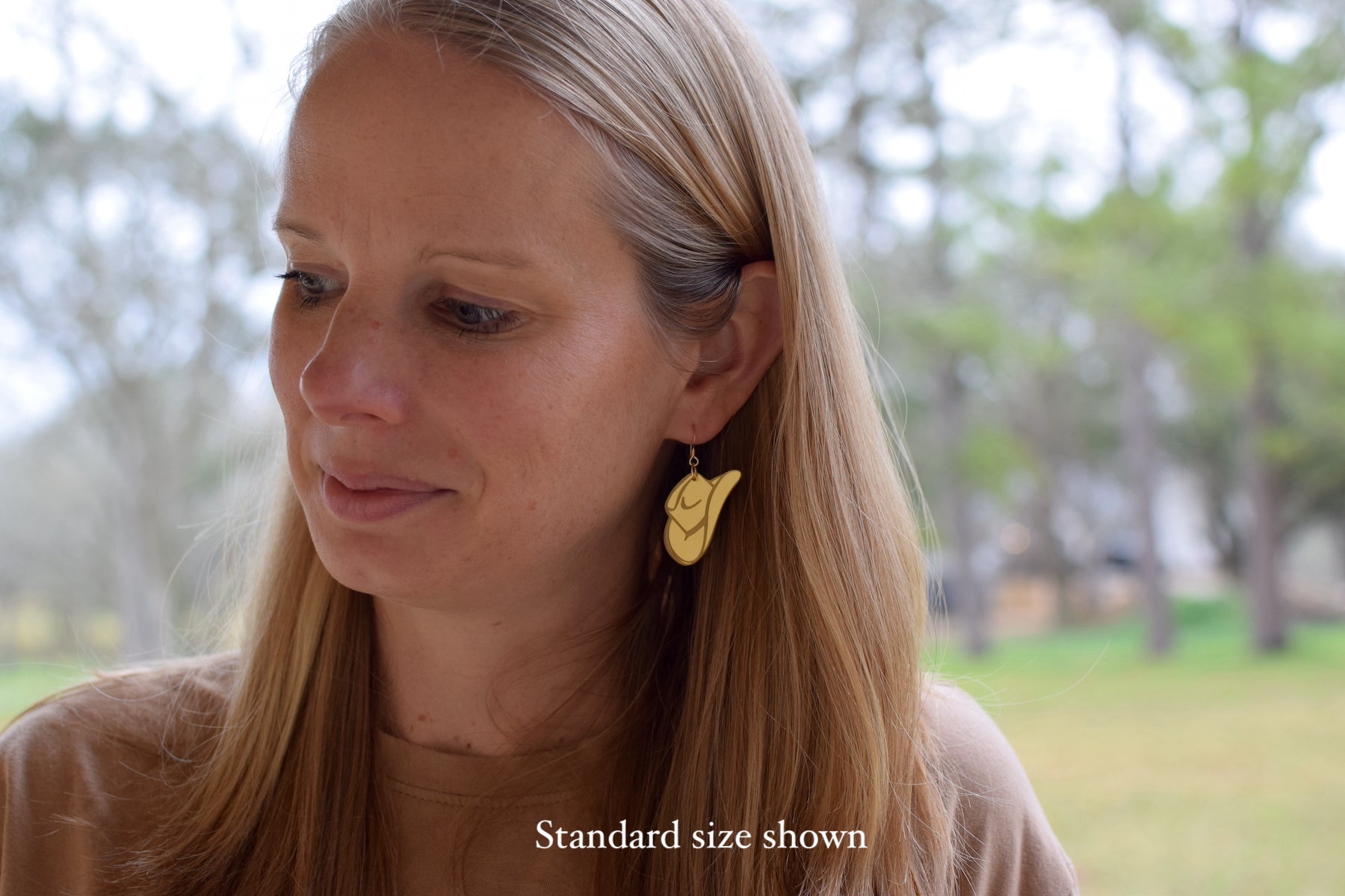 Cowgirl Hat Engraved Acrylic Earrings
