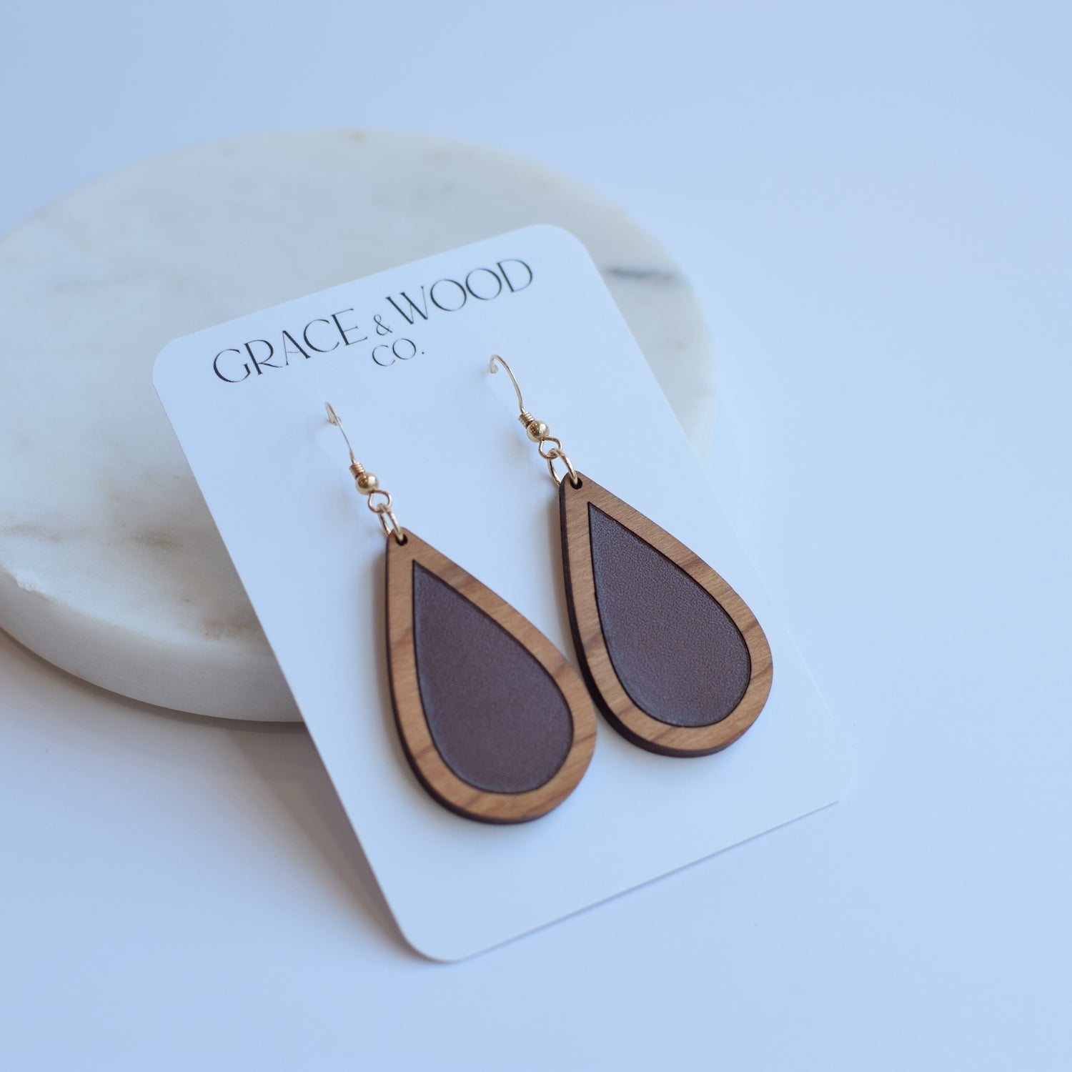 Limited Edition Holicks Senior Boot Leather Earrings - Grace and Wood Co.
