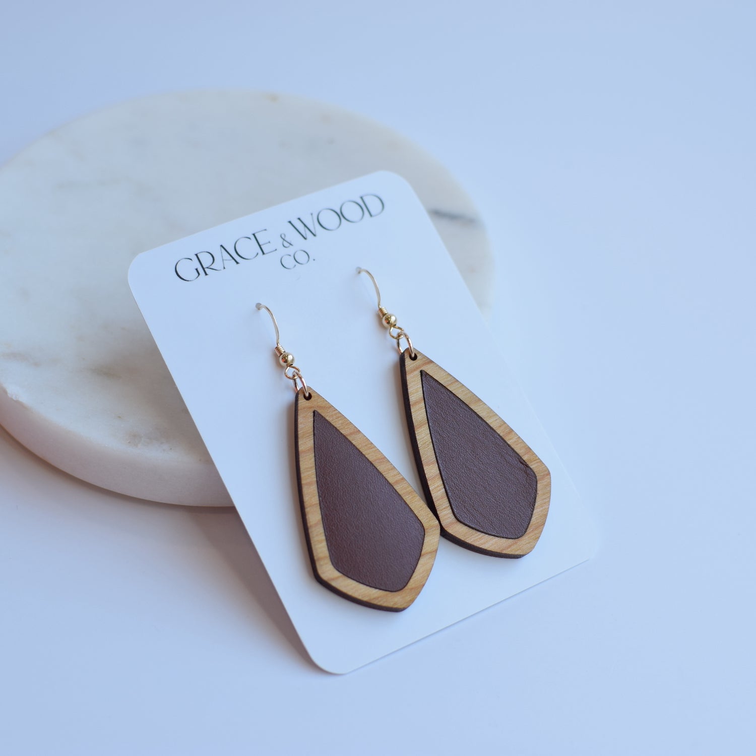 Limited Edition Holicks Senior Boot Leather Earrings - Grace and Wood Co.