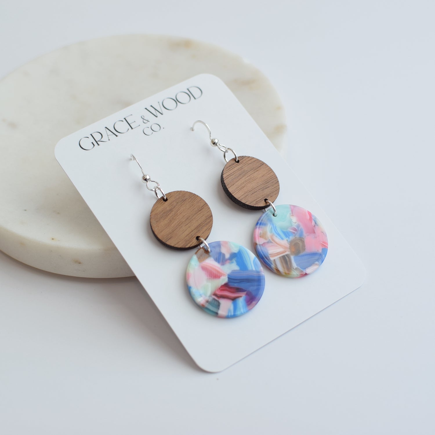 Pastel Swirl Acrylic Double Dot