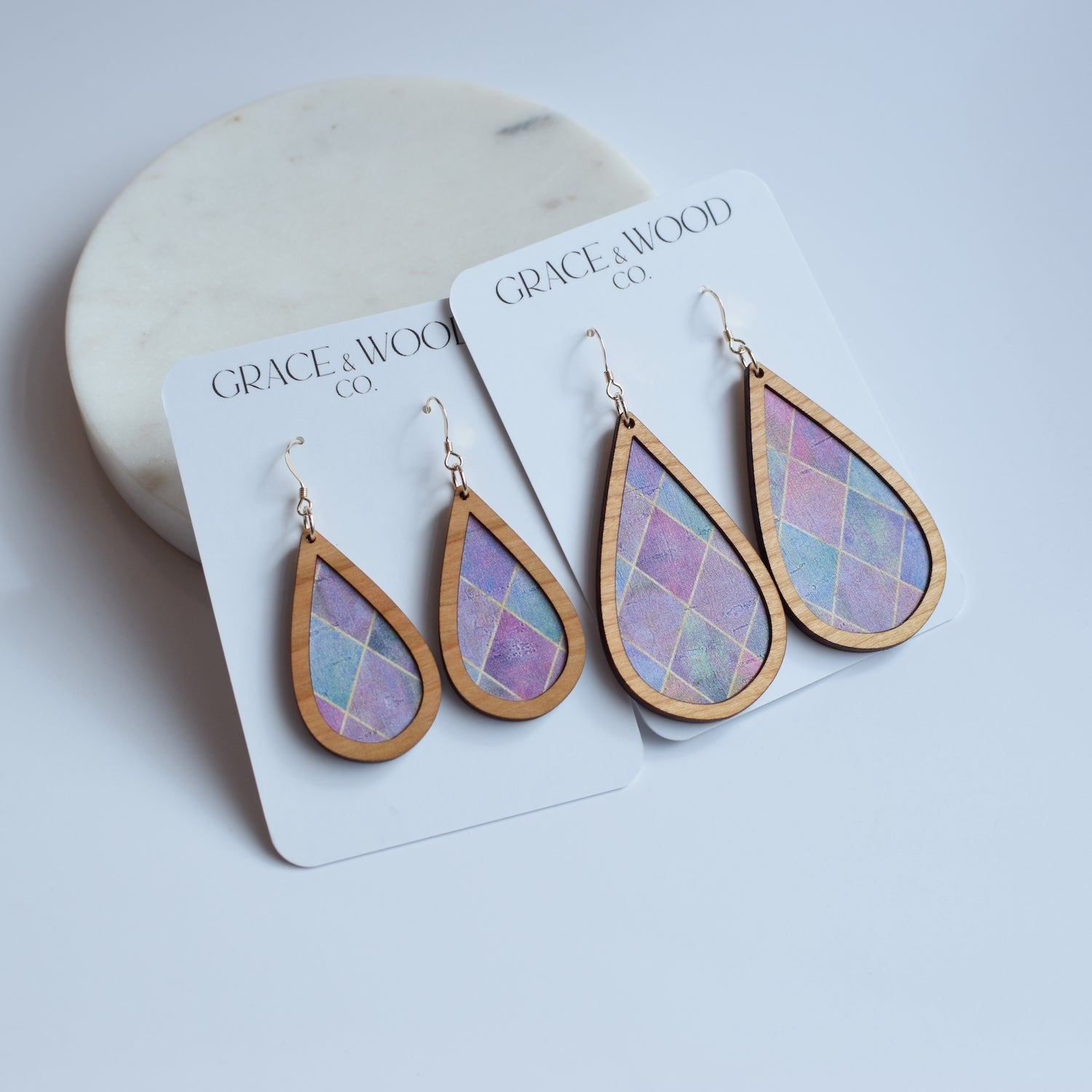 Watercolor Window Wood + Cork Teardrop