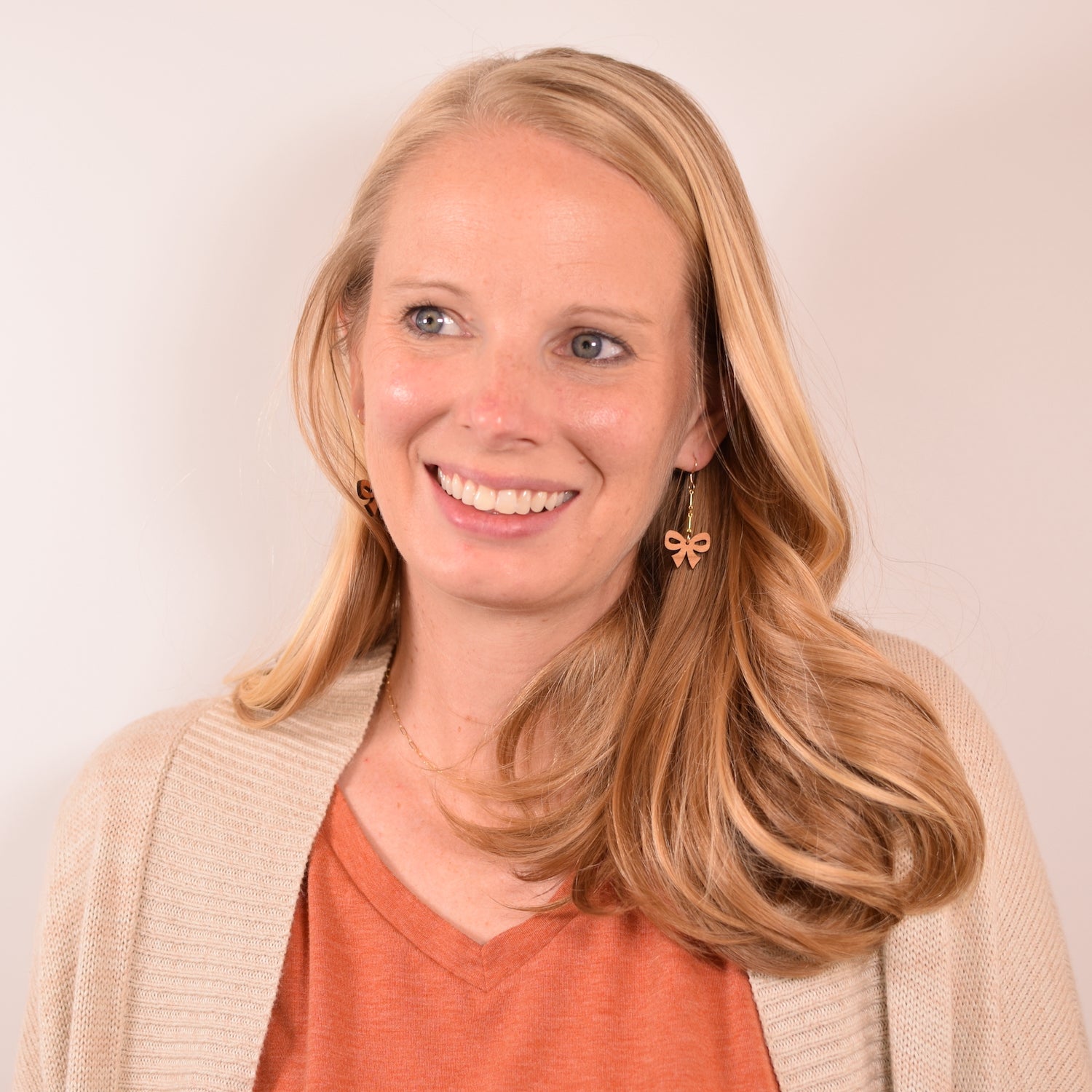 Cherry Bow Elegant Chain Drop Earrings