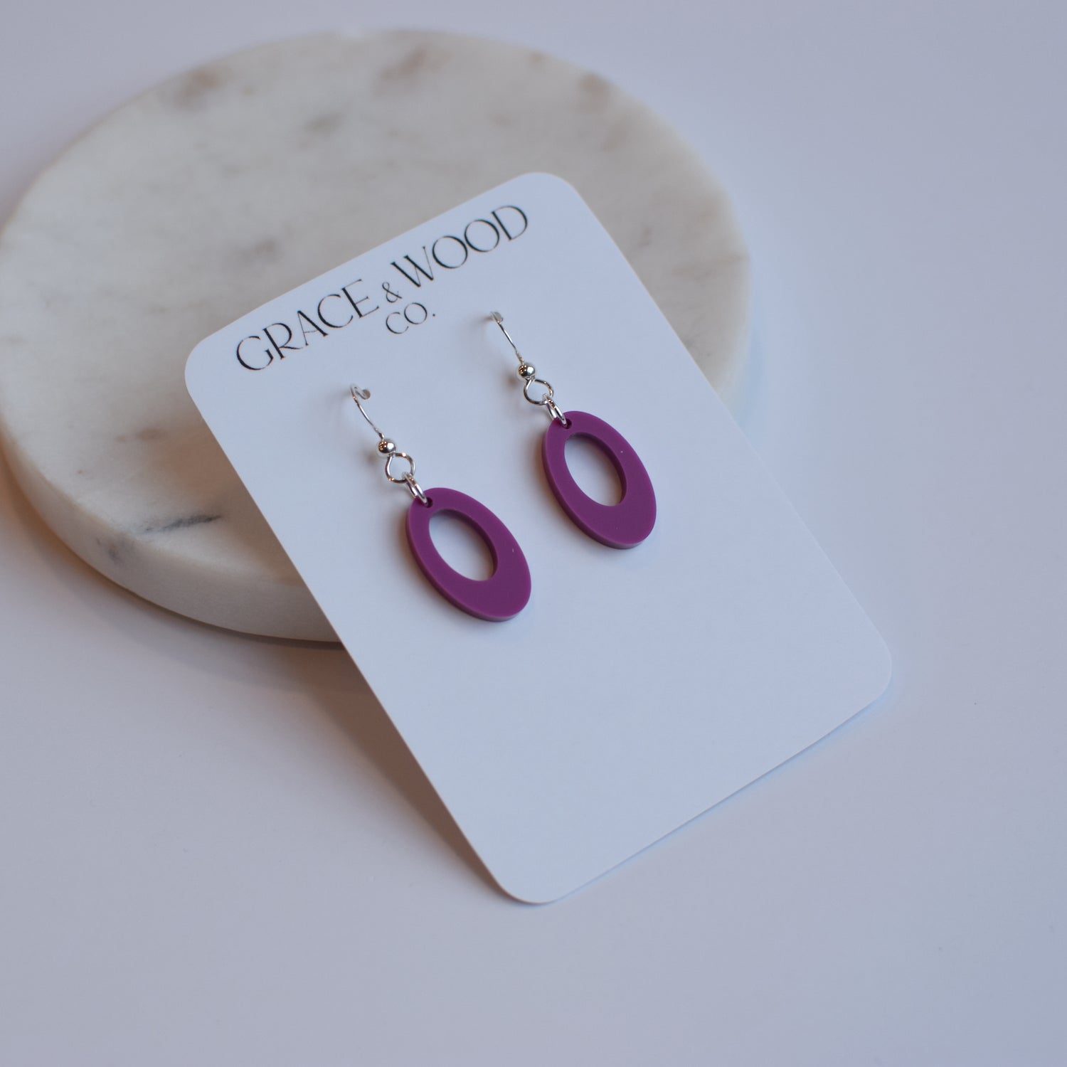 Small Acrylic Open Oval- Multiple Color Options