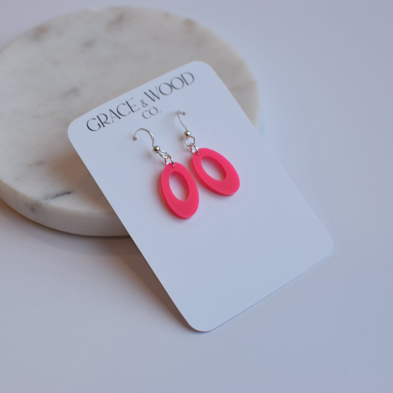 Small Acrylic Open Oval- Multiple Color Options