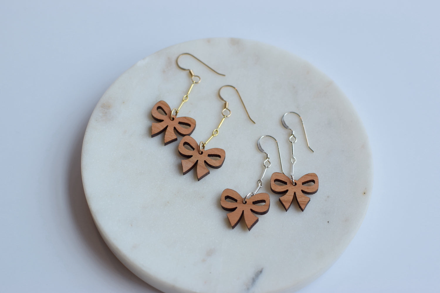 Cherry Bow Elegant Chain Drop Earrings