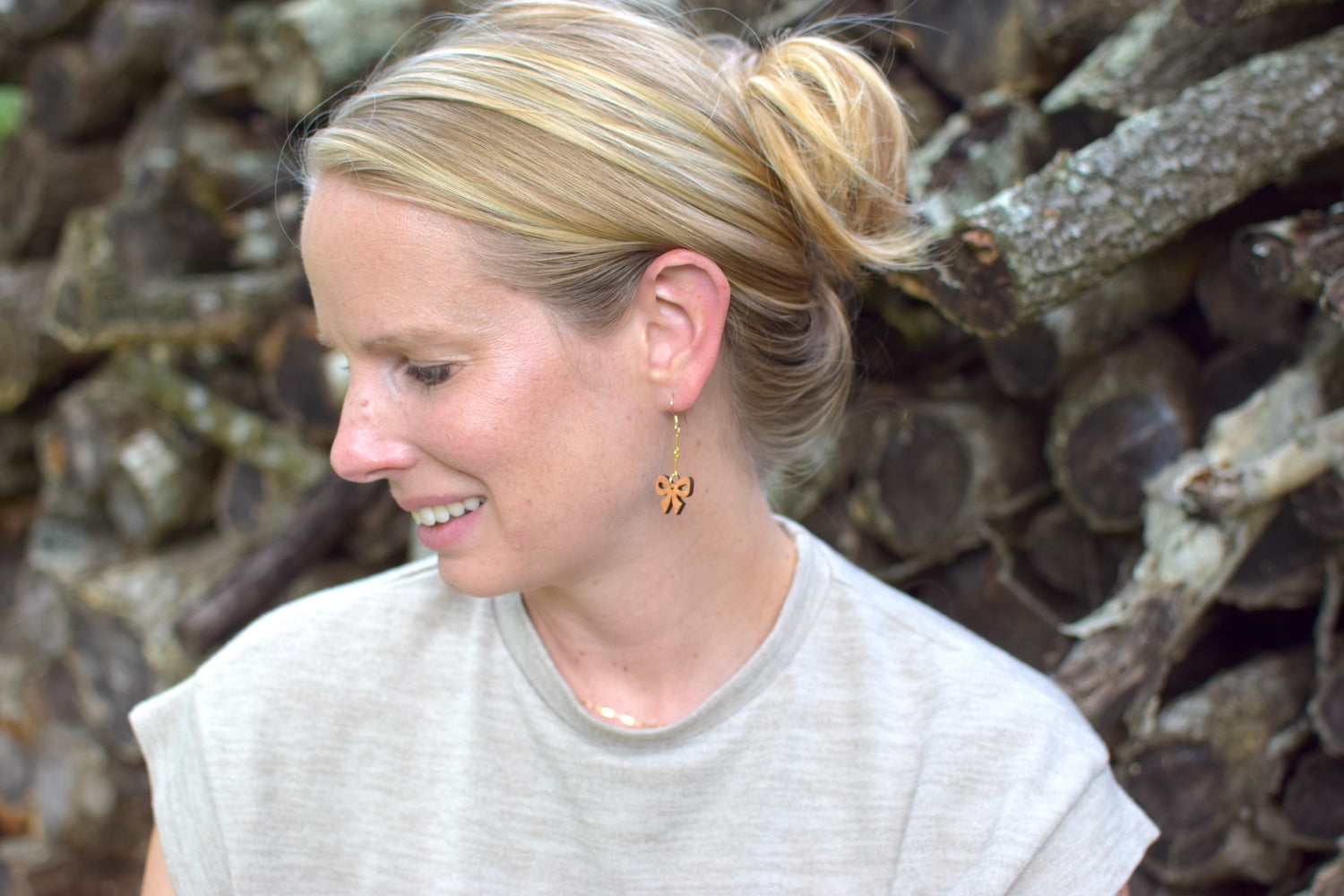 Cherry Bow Elegant Chain Drop Earrings