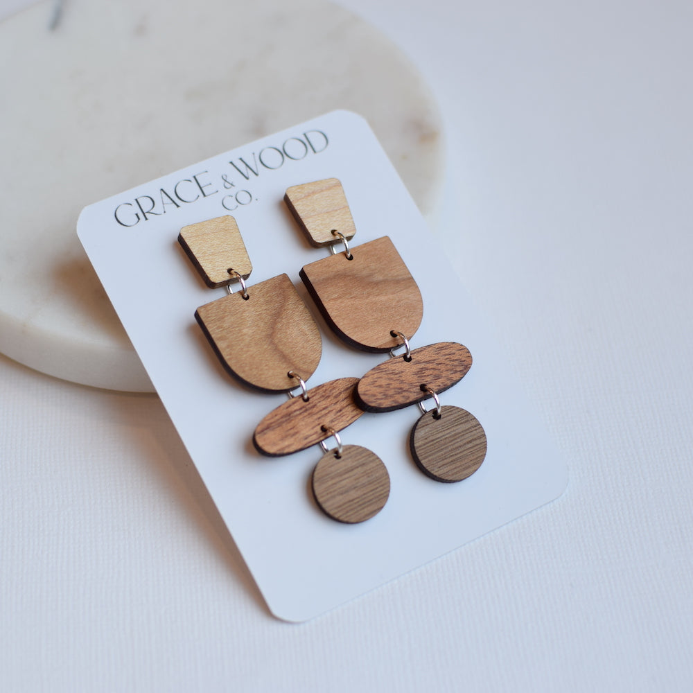 Geo Cascade Dangle Studs - Grace and Wood Co.