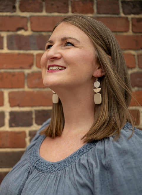 Vanilla Ombre Acrylic Geo Triple - Grace and Wood Co.