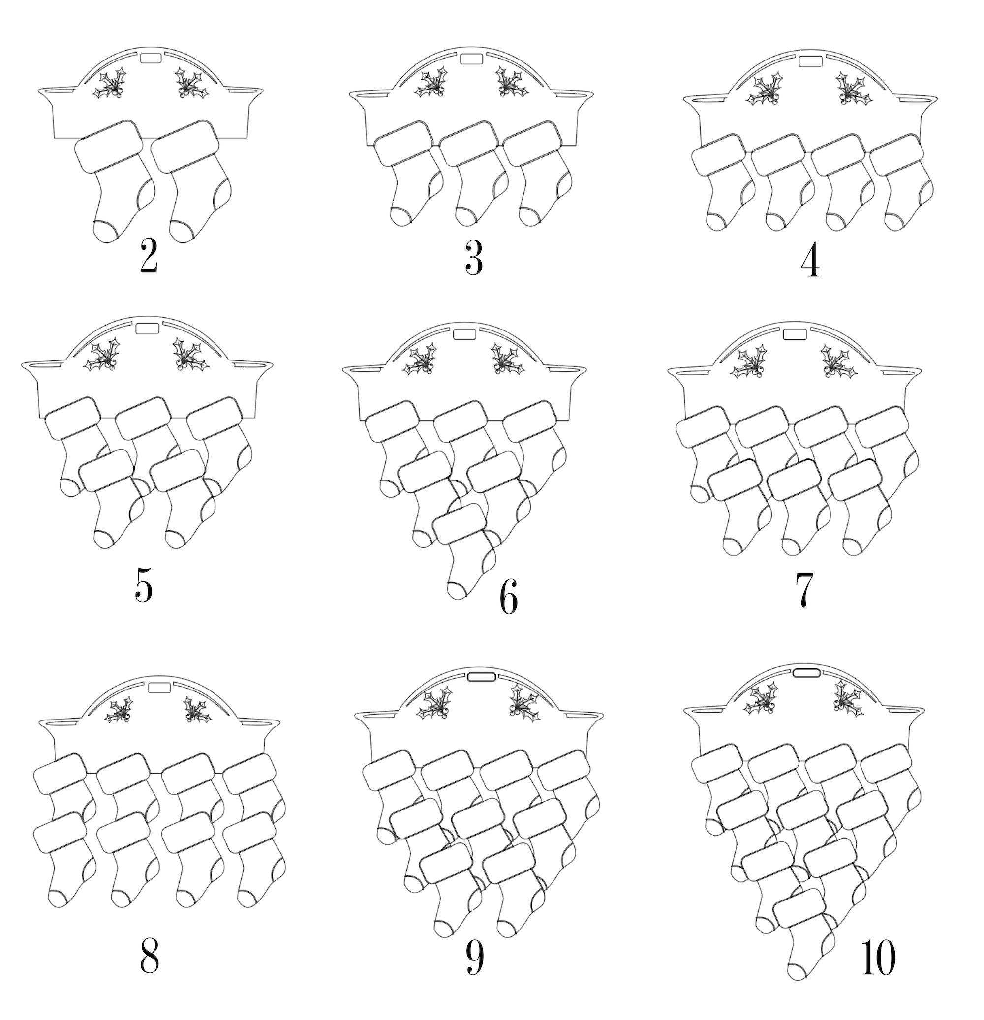 Ornement de bas de Noël avec nom de famille