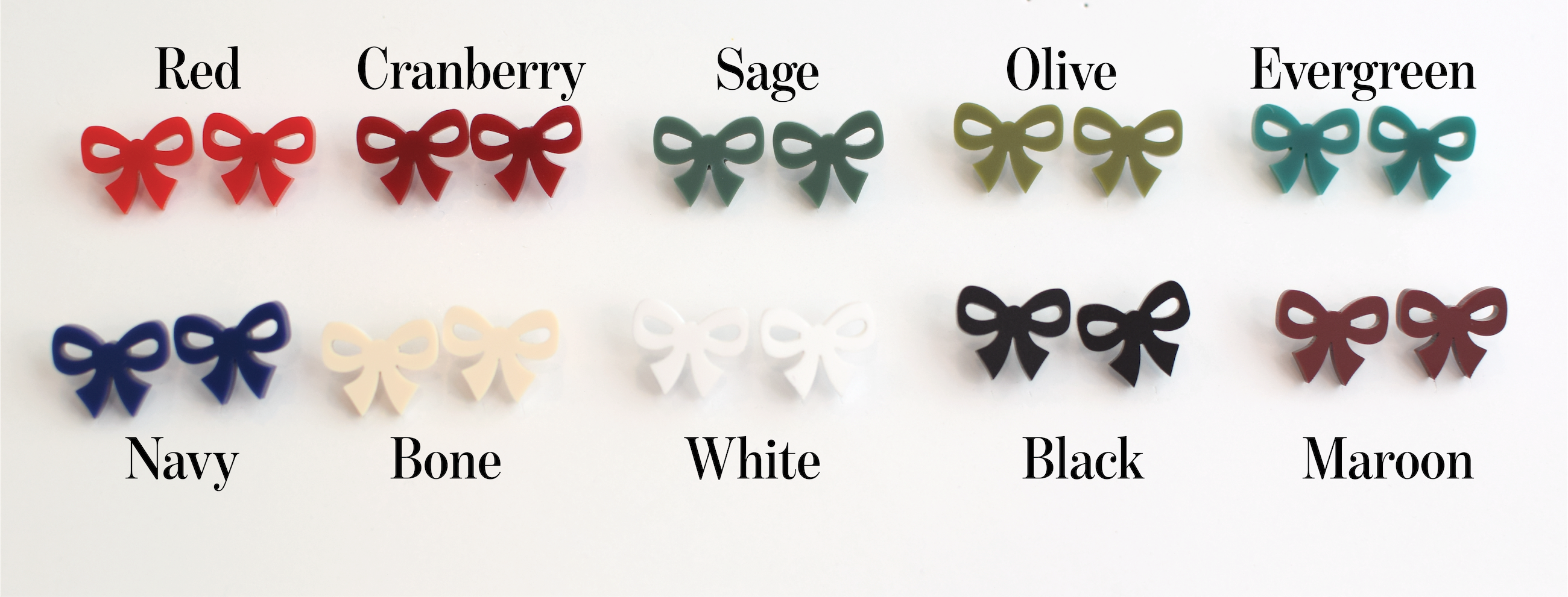 Make Your Own Acrylic Bow Stud Set (choose your colors)