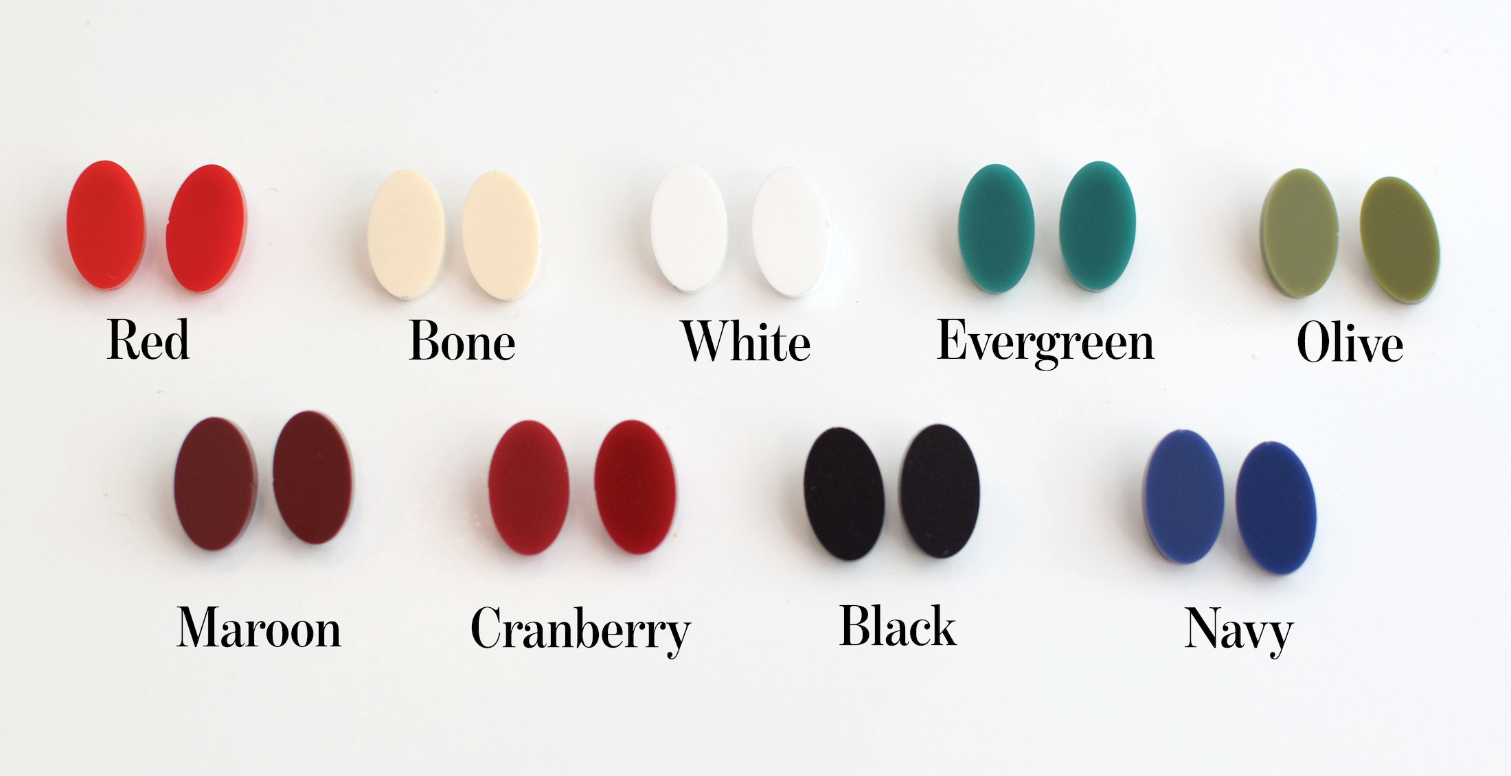 Make Your Own Acrylic Oval Stud Set (choose your colors)