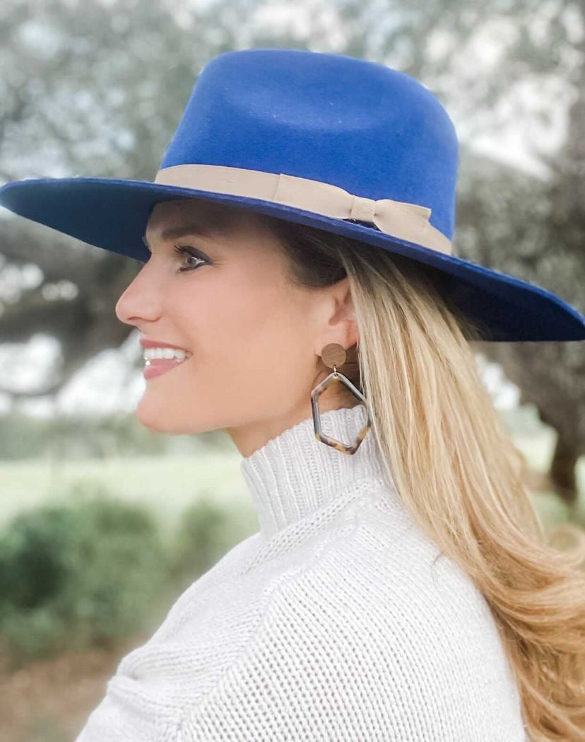 Tortoise Asymmetrical Wood Acrylic Dangle Stud - Grace and Wood Co.