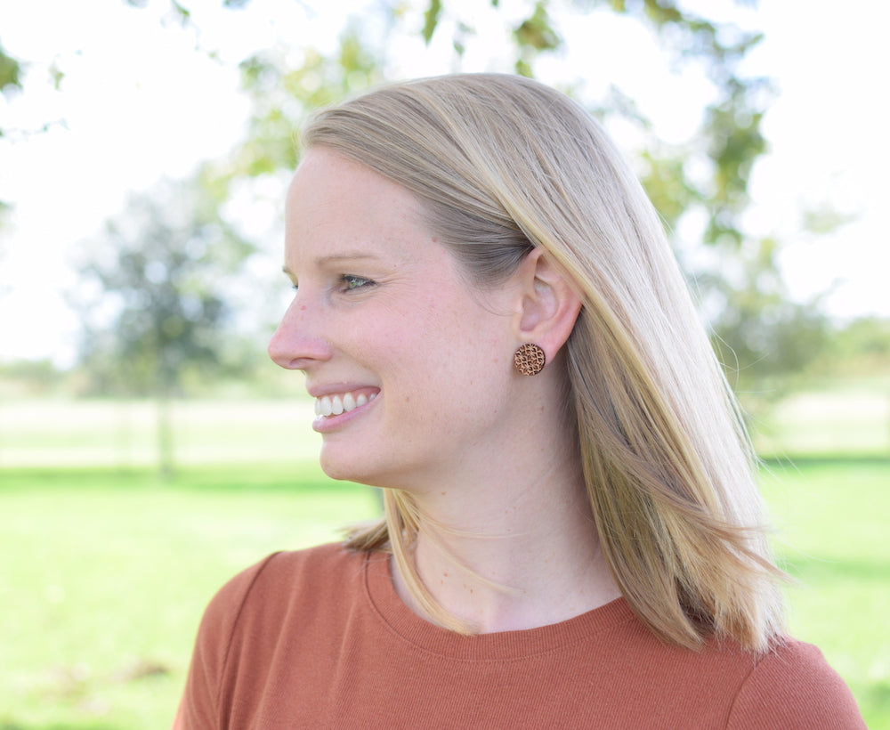 Vintage Engraved Circle Studs - Grace and Wood Co.