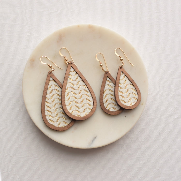 Gold Glitter Sweater Wood + Fabric Teardrop