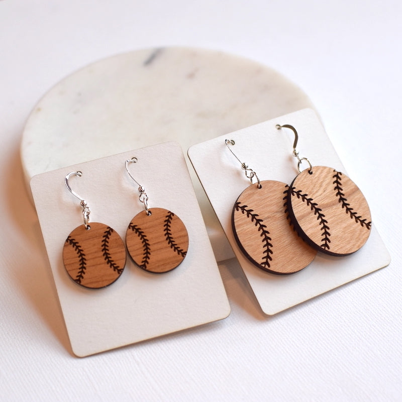 Engraved Baseball/Softball Cherry Earrings