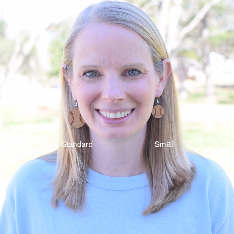 Engraved Baseball/Softball Cherry Earrings - Grace and Wood Co.