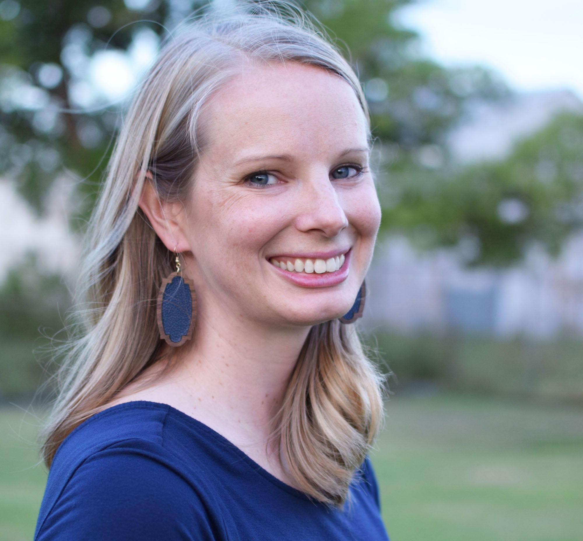 Navy Wood + Leather Heirloom - Grace and Wood Co.