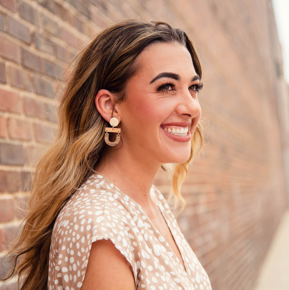 Ombre Horseshoe Dangle Studs - Grace and Wood Co.