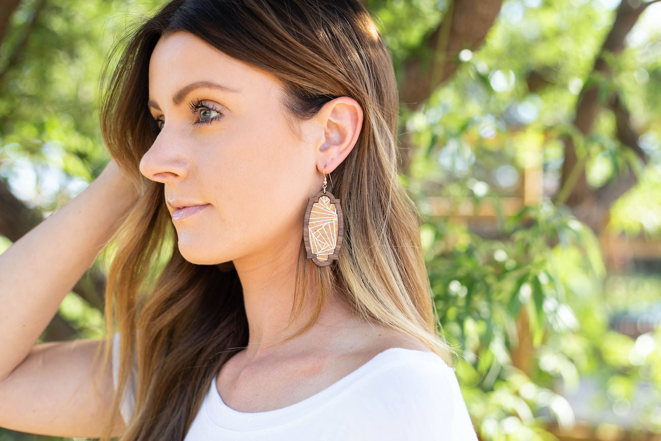 Gold Geo Wood + Cork Heirloom - Grace and Wood Co.