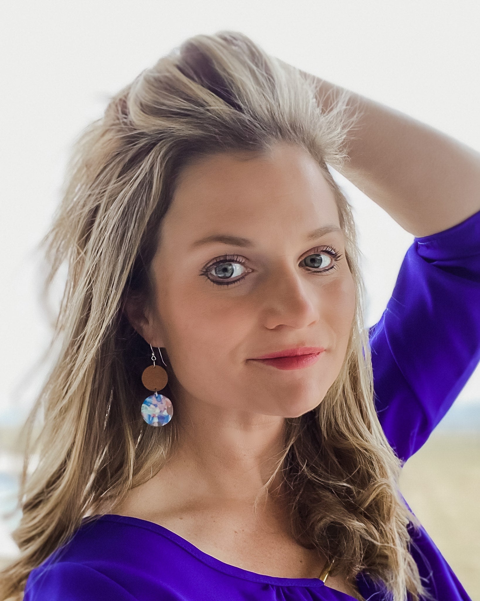 Pastel Swirl Acrylic Double Dot