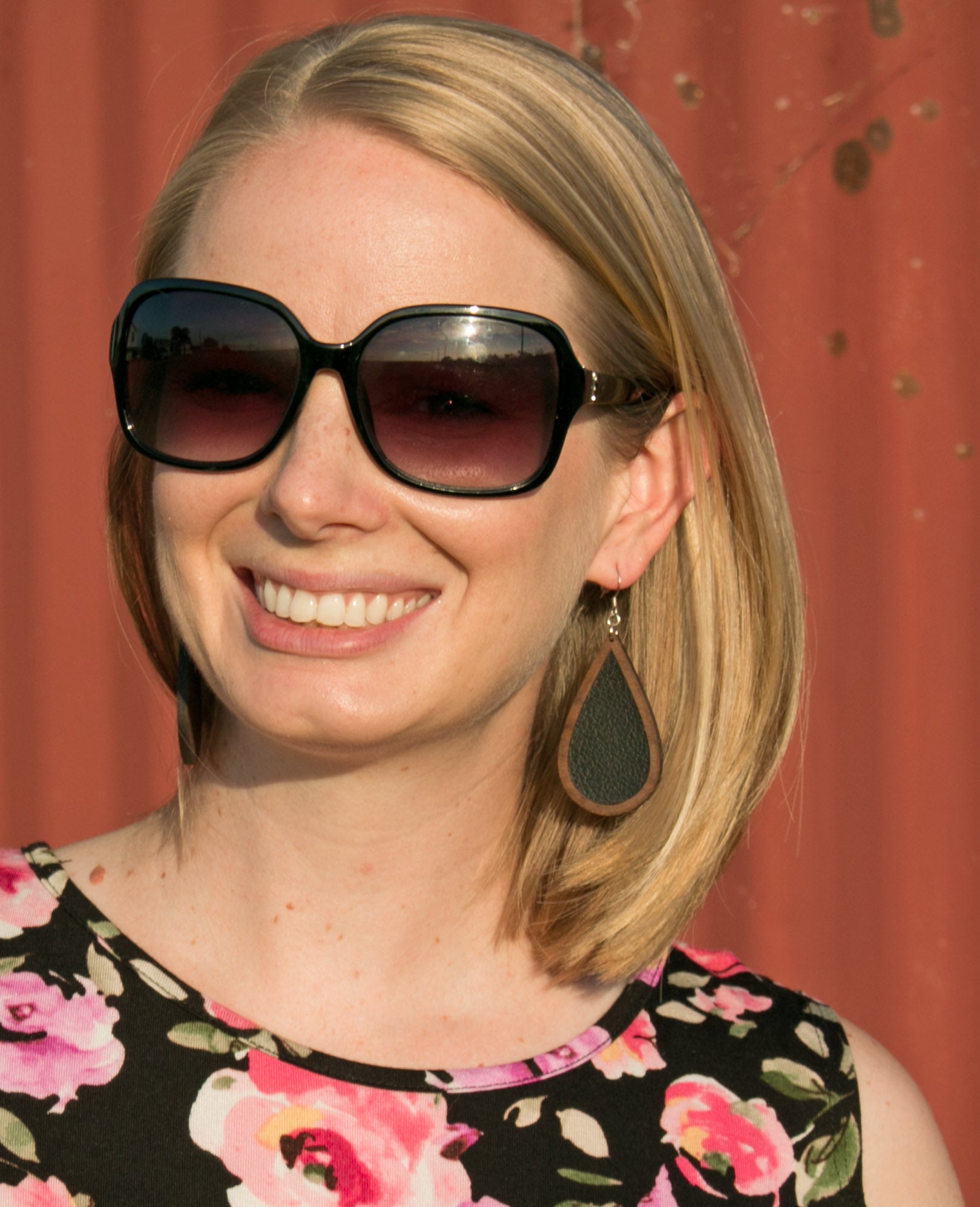 Black Wood + Leather Teardrop - Grace and Wood Co.